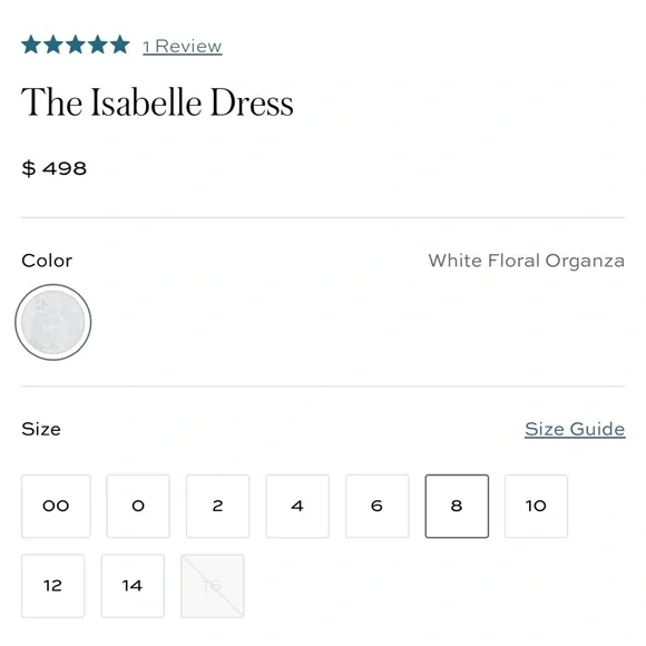 Hill House Home The Isabelle Dress - White Floral Organza size 8 - Picture 7 of 16